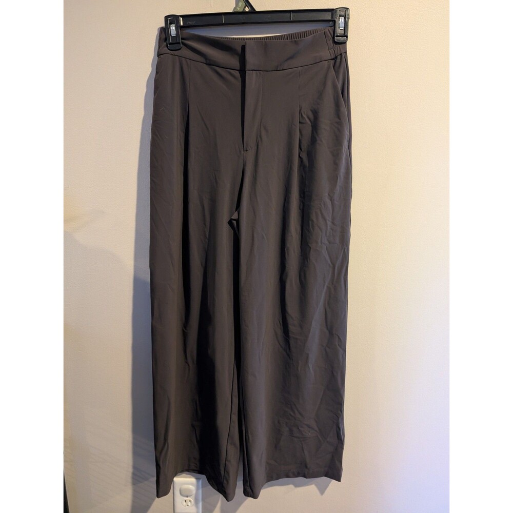 Nwot ATHLETA Sz 4 Pinnacle High Rise Wide Leg Trouser Pleated Brown Women’s